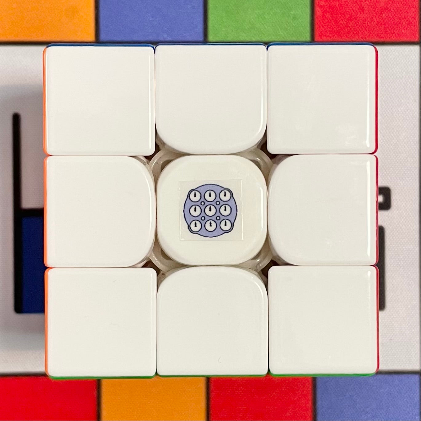 Purple Clock Cube Logo Sticker