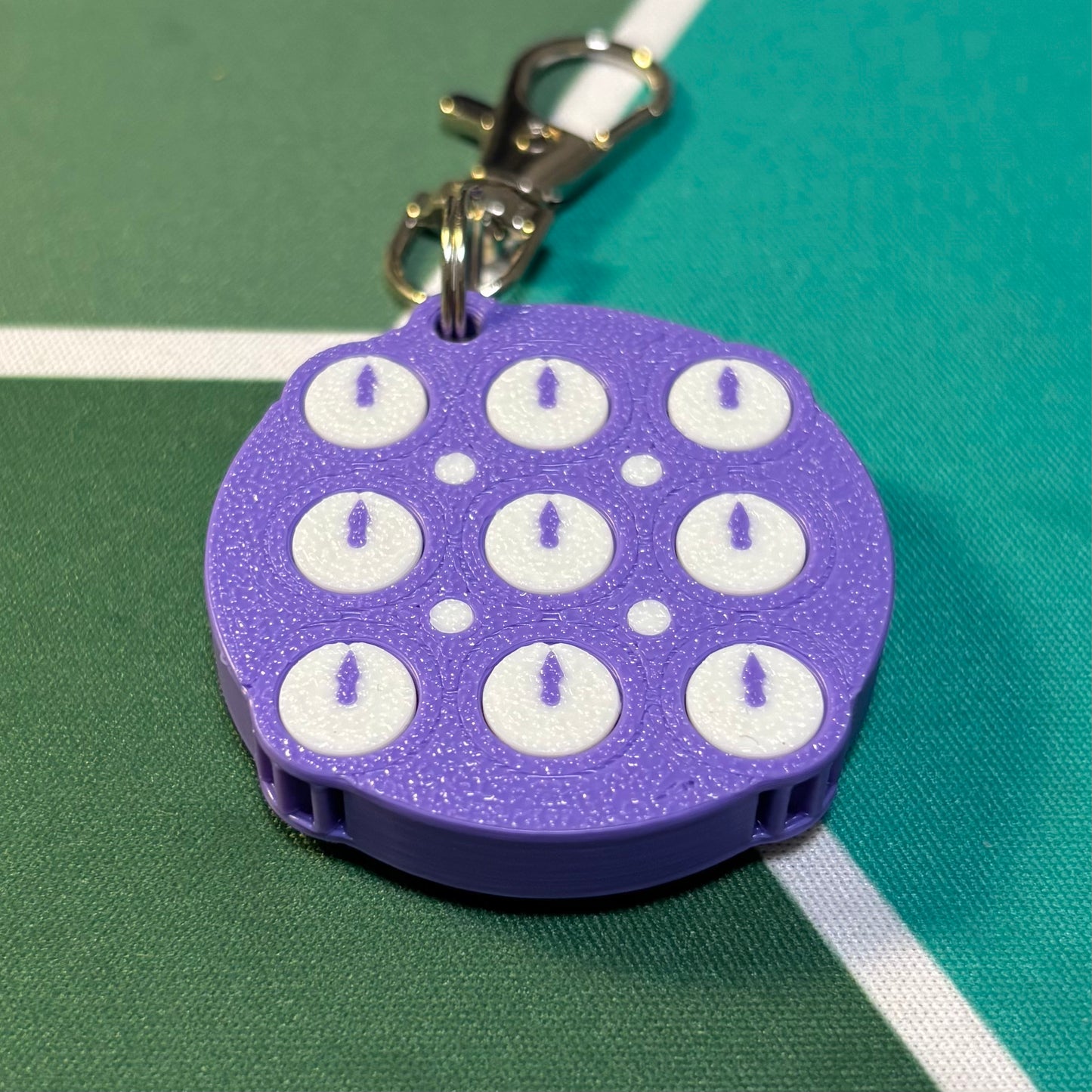 Purple Clock Keychain (With Pins)