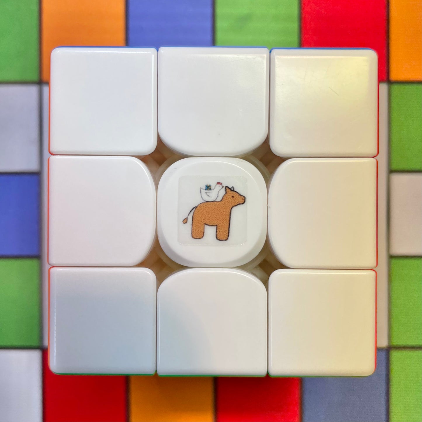 Cow Chicken Cube Logo Sticker