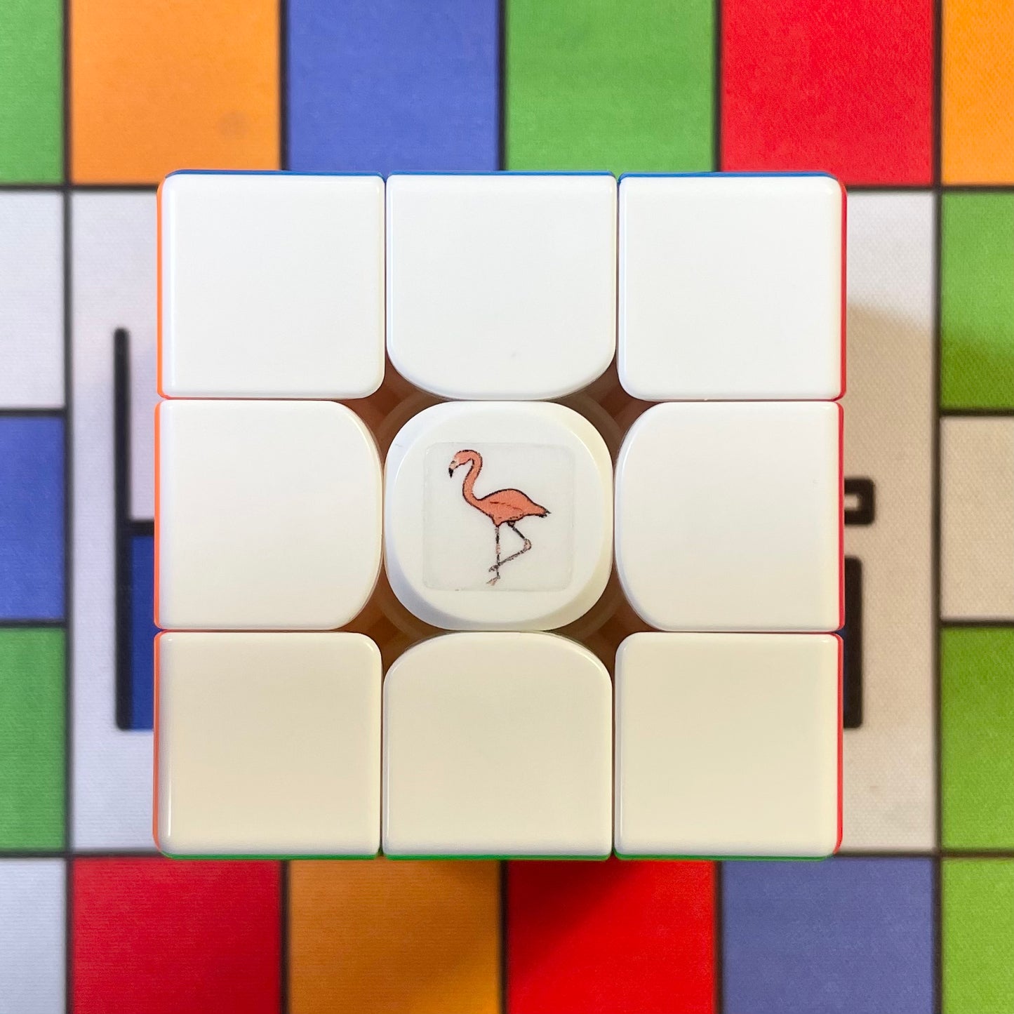 Flamingo Cube Logo Sticker