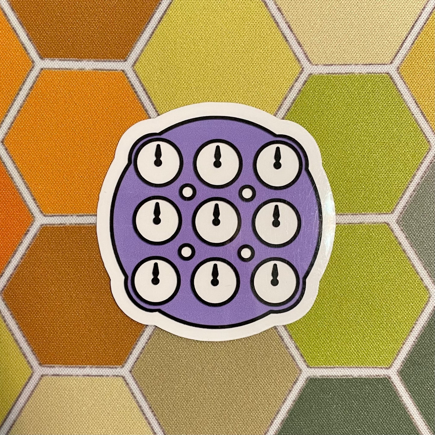 Purple Clock Die Cut Sticker
