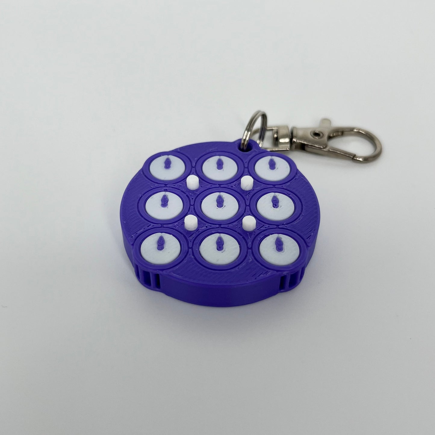 Purple Clock Keychain (With Pins)