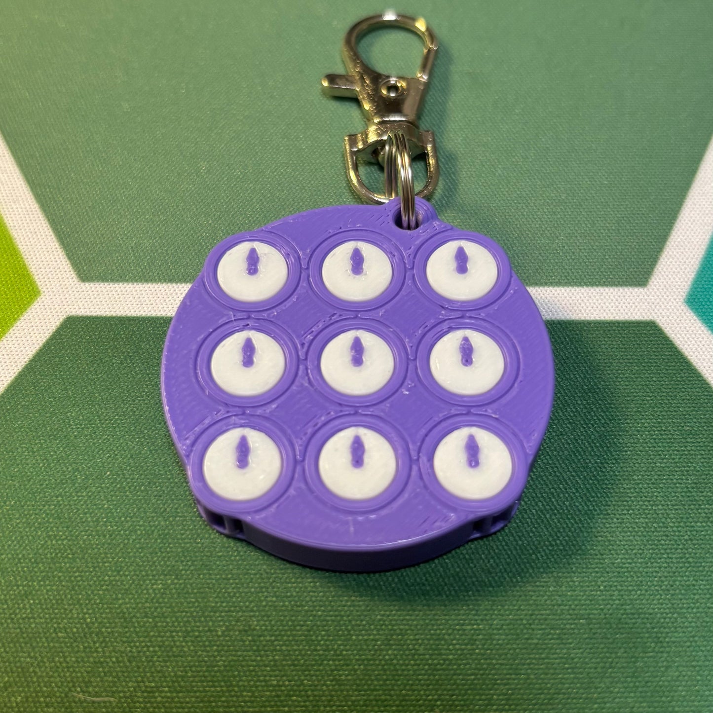 Purple Clock Keychain (No Pins)
