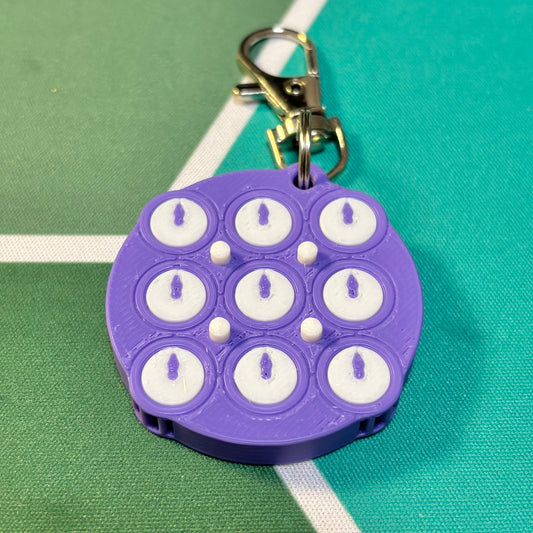 Purple Clock Keychain (With Pins)