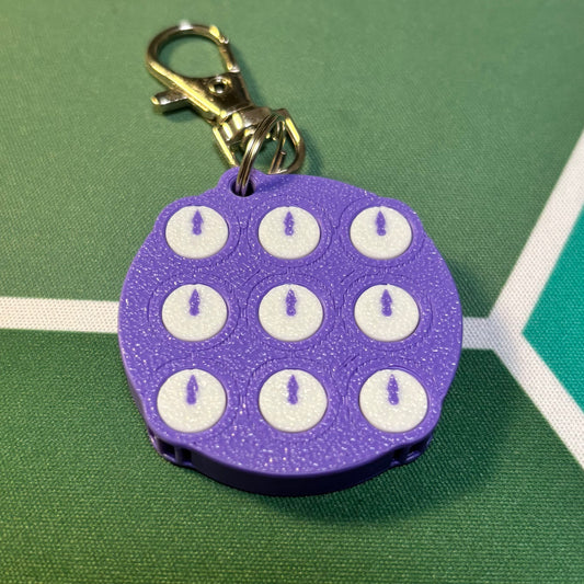 Purple Clock Keychain (No Pins)