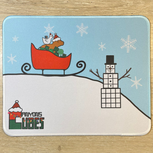 Christmas Sleigh Snowman Mini Mat